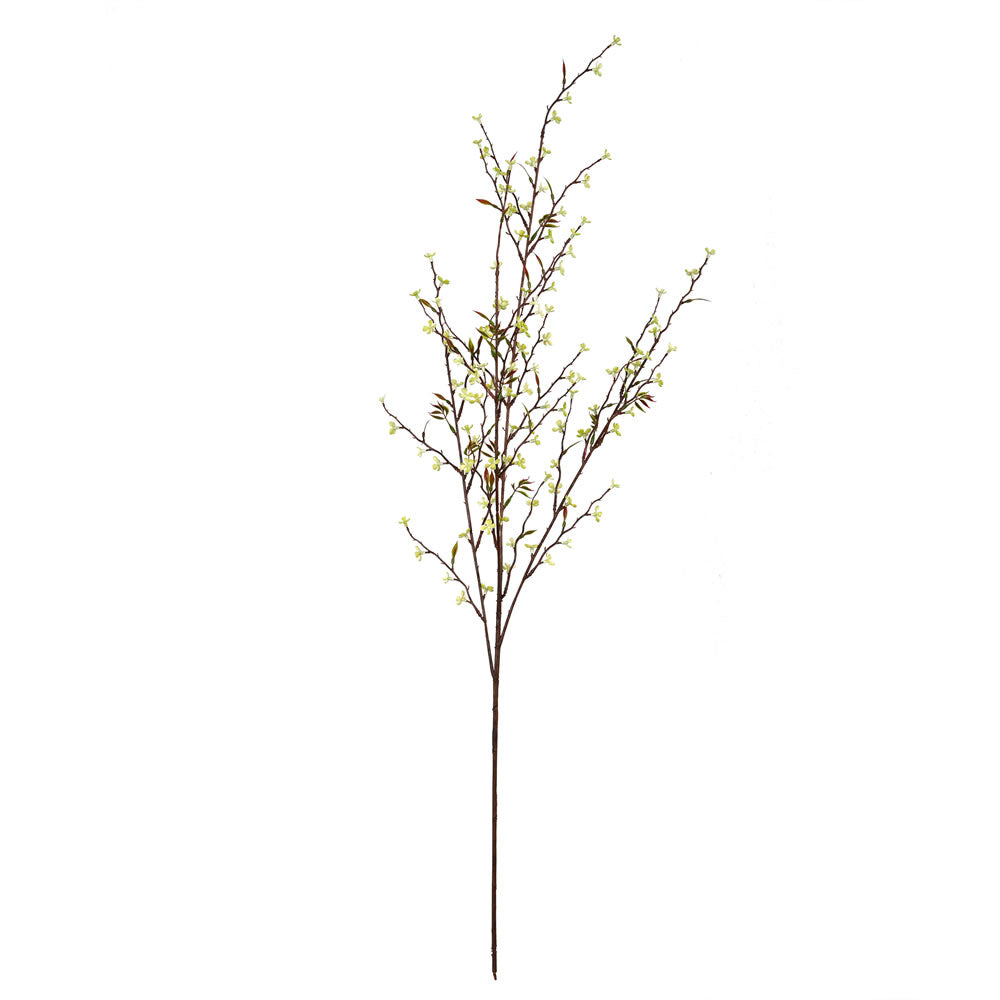 Vickerman 39" Artificial Green and Cream Mini Wild Flower Spray. Includes 4 sprays per pack.