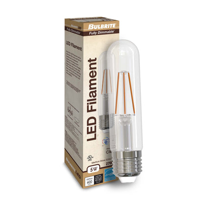 BULBRITE LED T9 MEDIUM SCREW (E26) 4W FULLY COMPATIBLE DIMMING FILAMENT LIGHT BULB 2700K/WARM WHITE 40W INCANDESCENT EQUIVALENT 2PK (776881)