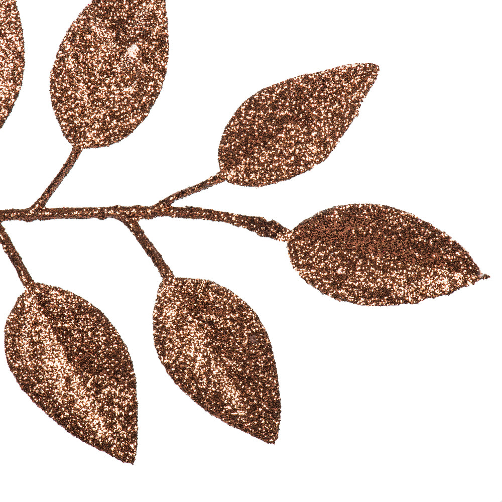 Vickerman 17" Chocolate Camelia Glitter Artificial Christmas Spray. Includes 6 sprays per pack.