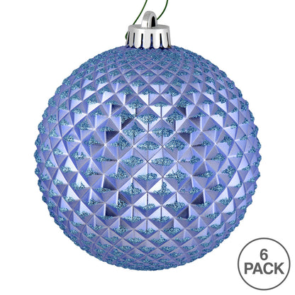 Vickerman 4" Lilac Durian Glitter Ball Ornament 6 per Bag