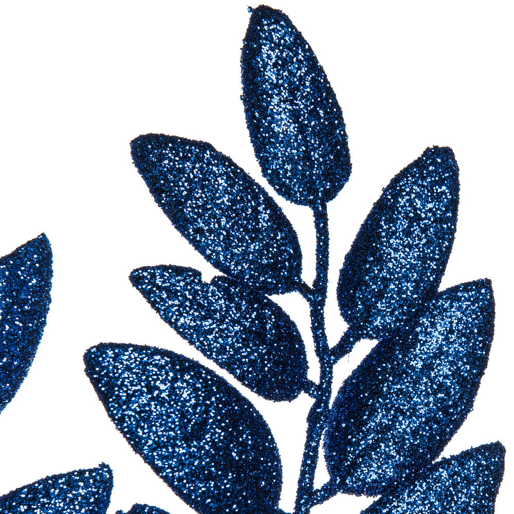 Vickerman 22" Blue Glitter Honey Locust Artificial Christmas Spray. Includes 6 sprays per pack.