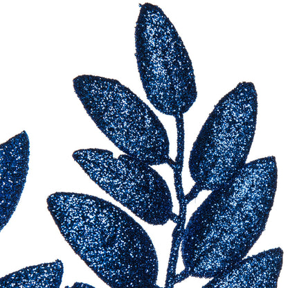 Vickerman 22" Blue Glitter Honey Locust Artificial Christmas Spray. Includes 6 sprays per pack.