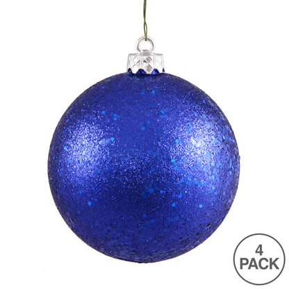 Vickerman 6" Cobalt Sequin Ball Ornament 4 per Bag