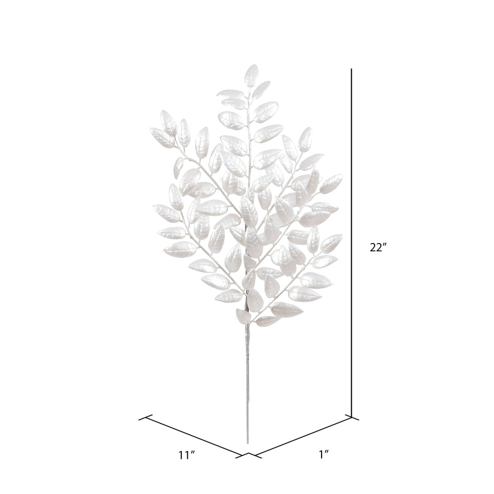 Vickerman 22" White Glitter Honey Locust Artificial Christmas Spray. Includes 6 sprays per pack.
