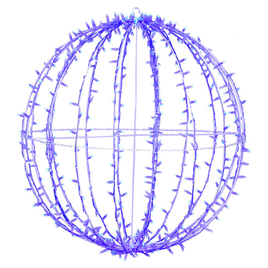 Vickerman 480Lt x 40" Fold Flat Blue Led Jumbo Hanging Sphere.