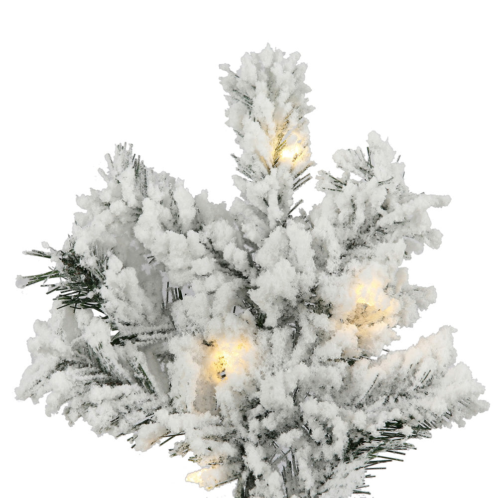 Vickerman 5.5' Flocked Alaskan Pine Artificial Christmas Tree Pure White Single Mold LED lights