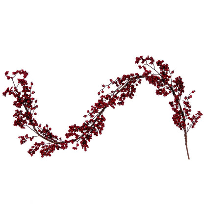 Vickerman 5' Artificial Red Outdoor Weather Resistant Berry Christmas Garland Unlit