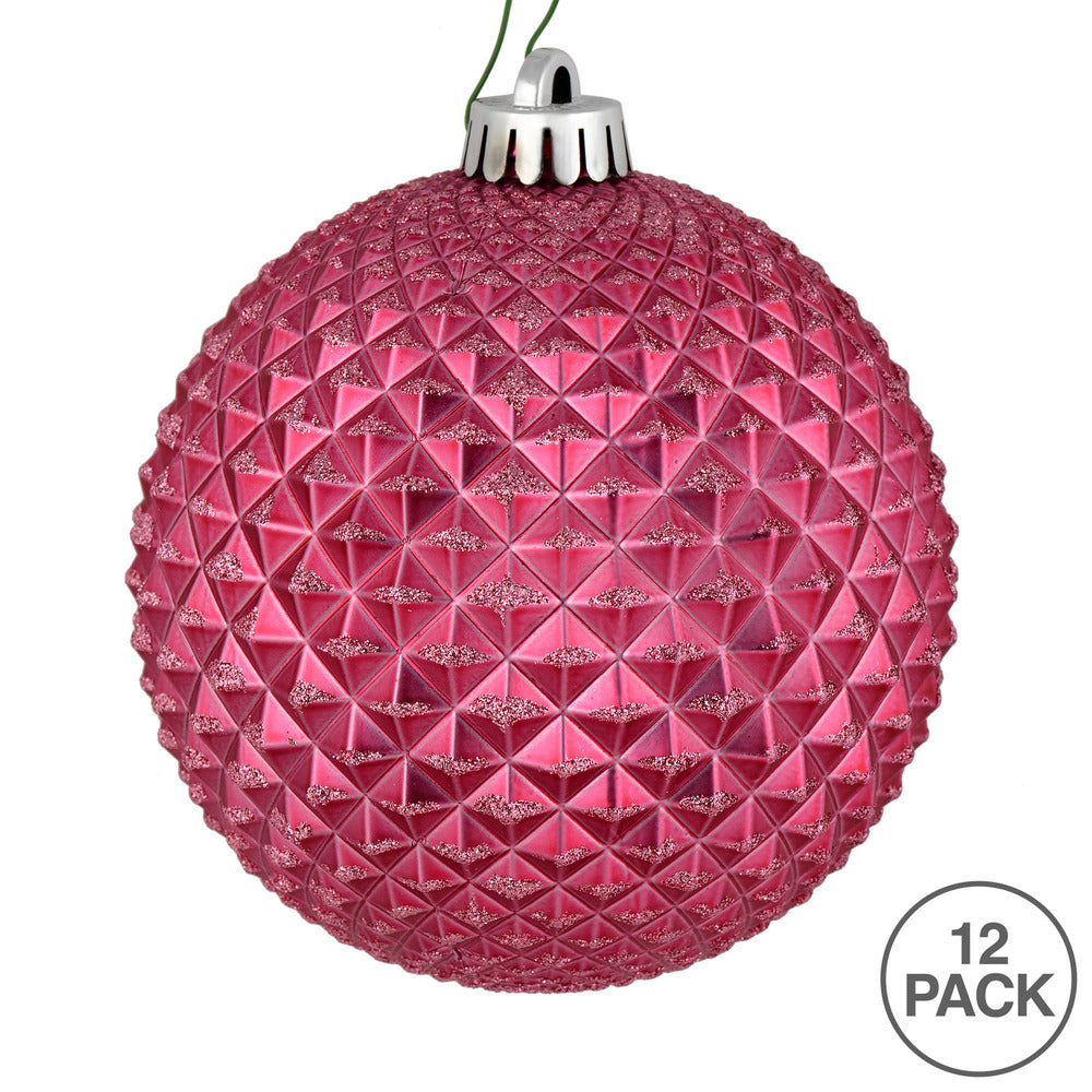 Vickerman 2.75" Mauve Durian Glitter Ball Ornament 12 per Bag