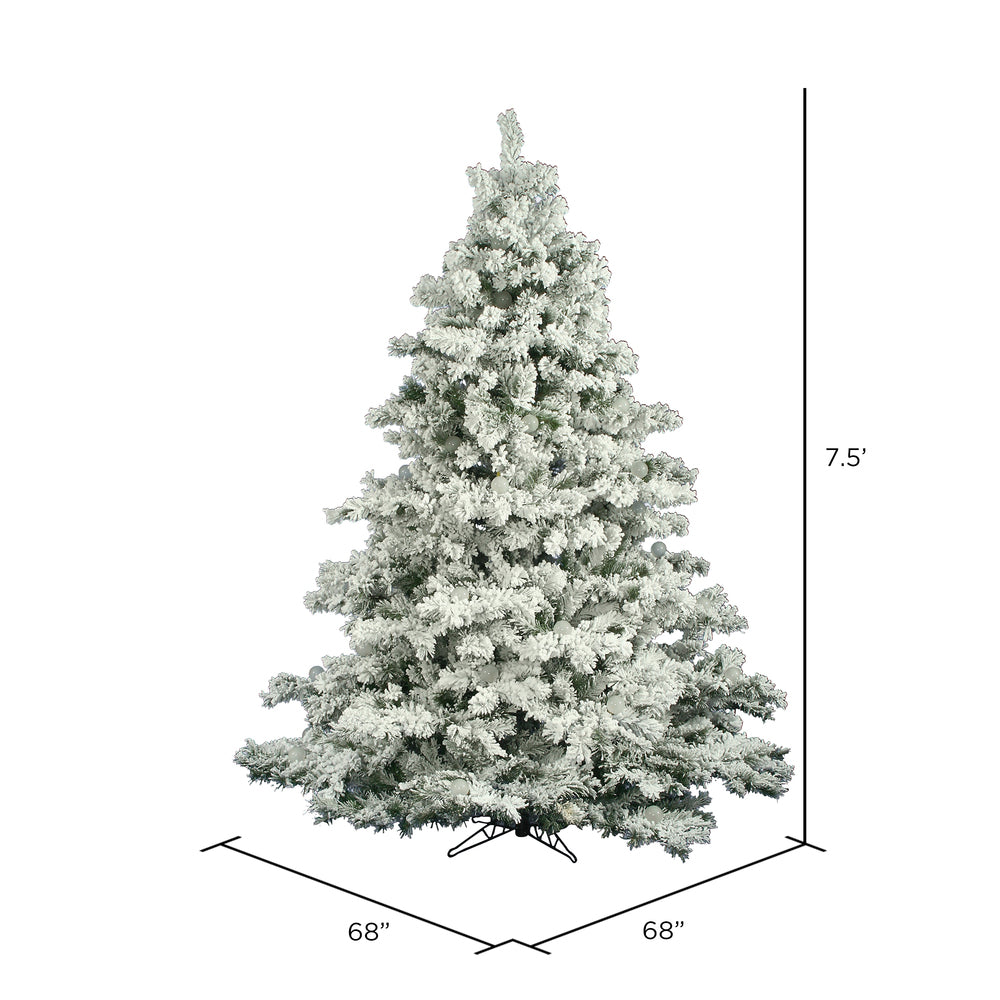 Vickerman 7.5' Flocked Alaskan Pine Artificial Christmas Tree Unlit