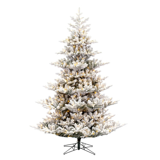 Vickerman 6.5' x 57" Flocked Hudson Fraser Fir Artificial Christmas Tree LED Warm White Lights