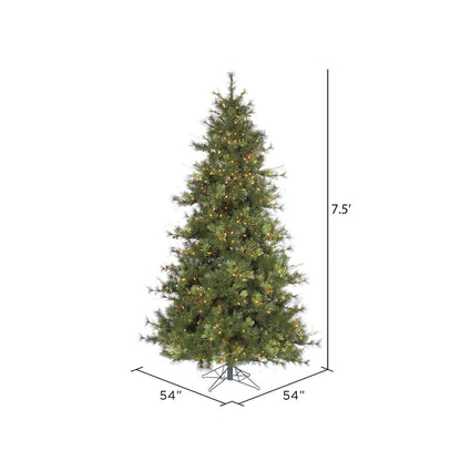 Vickerman 7.5' Mixed Country Pine Slim Artificial Christmas Tree Warm White Dura-Lit® LED Lights