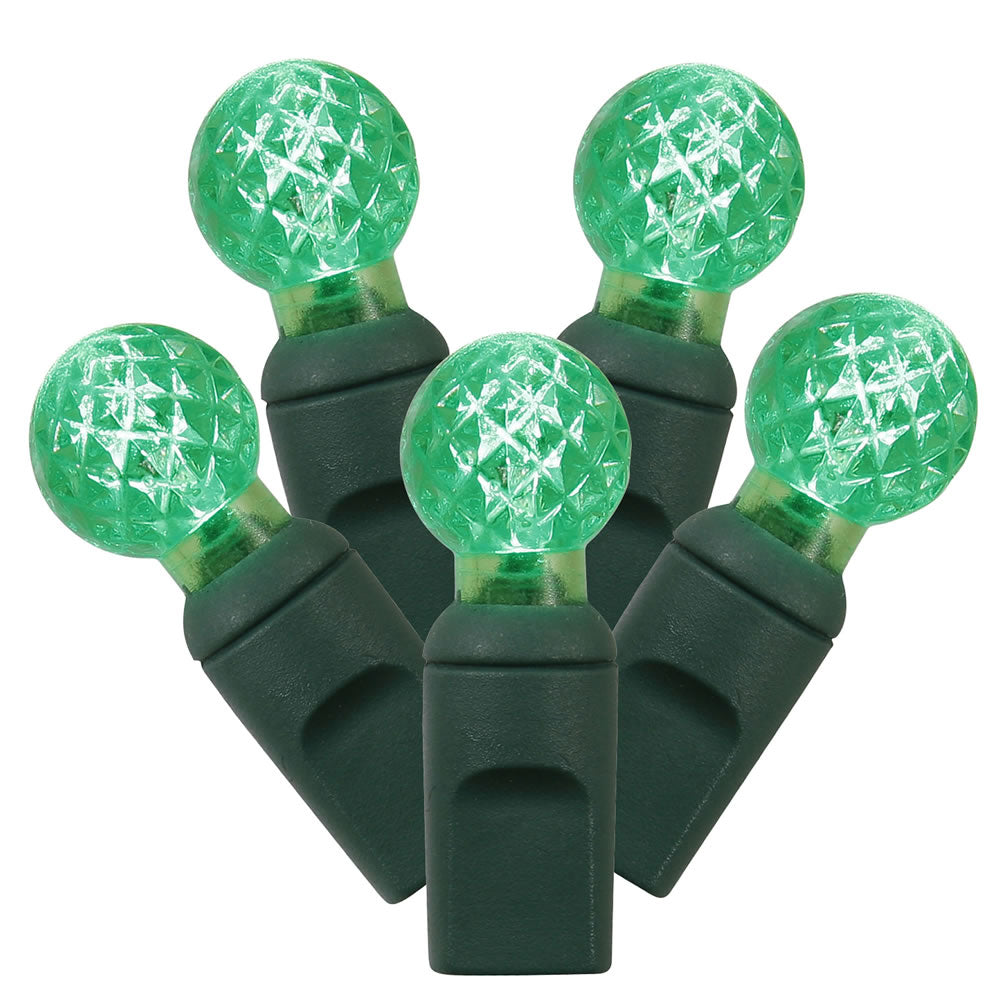 Vickerman 50 Green G12 LED Light on Green Wire 25' Christmas Single Mold Light Strand