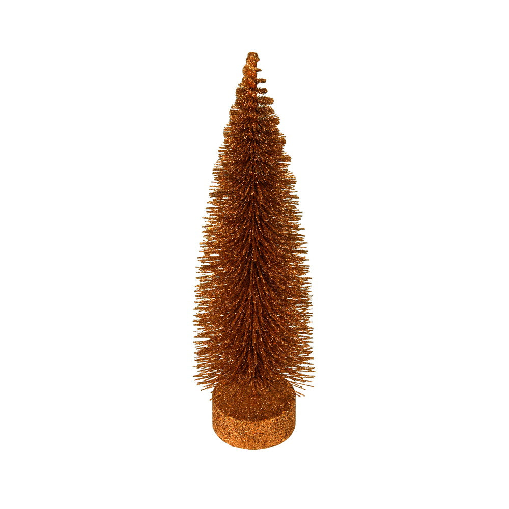 Vickerman 12"-14"-16" Copper Glitter Oval Pine Artificial Christmas Tree Set of 3