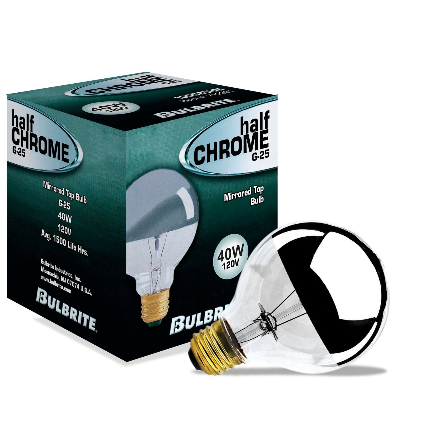 BULBRITE INCANDESCENT G25 MEDIUM SCREW (E26) 40W DIMMABLE LIGHT BULB 2700K/WARM WHITE HALF MIRROR 6PK (712334)