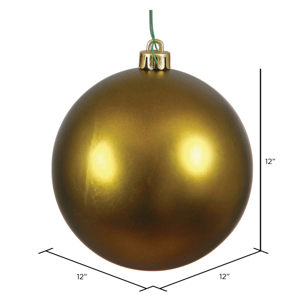 Vickerman 12" Olive Matte Ball Ornament