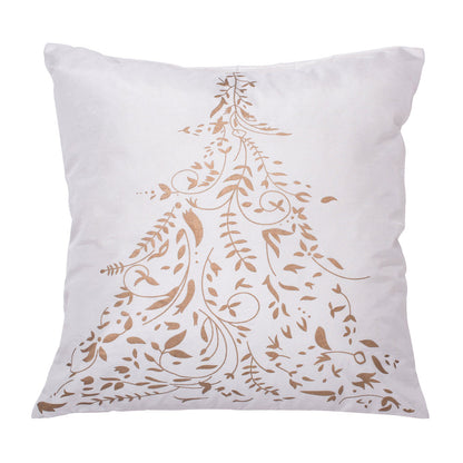 Vickerman Decorative 18" x 18" Gold Stamped Tree Pillow