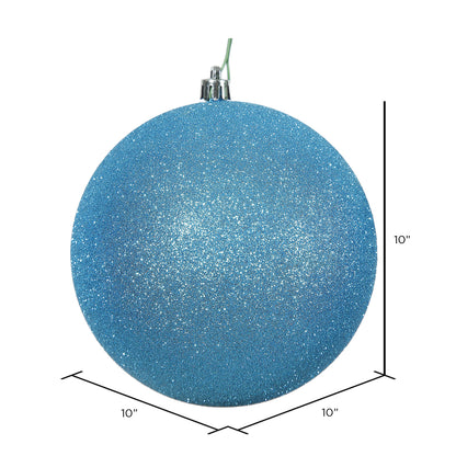 Vickerman 10" Turquoise Glitter Ball Ornament