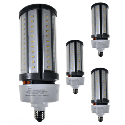 Damar- LED Corn Cob Post Top Bright Light Bulb Type B Ballast Bypass 27W/36W/45W E26 Medium Base 30K/40K/50K Color Selectable 3780/5040/6300 Lumen Dimmable 120-277VAC Pack of 4- For Warehouse Garage