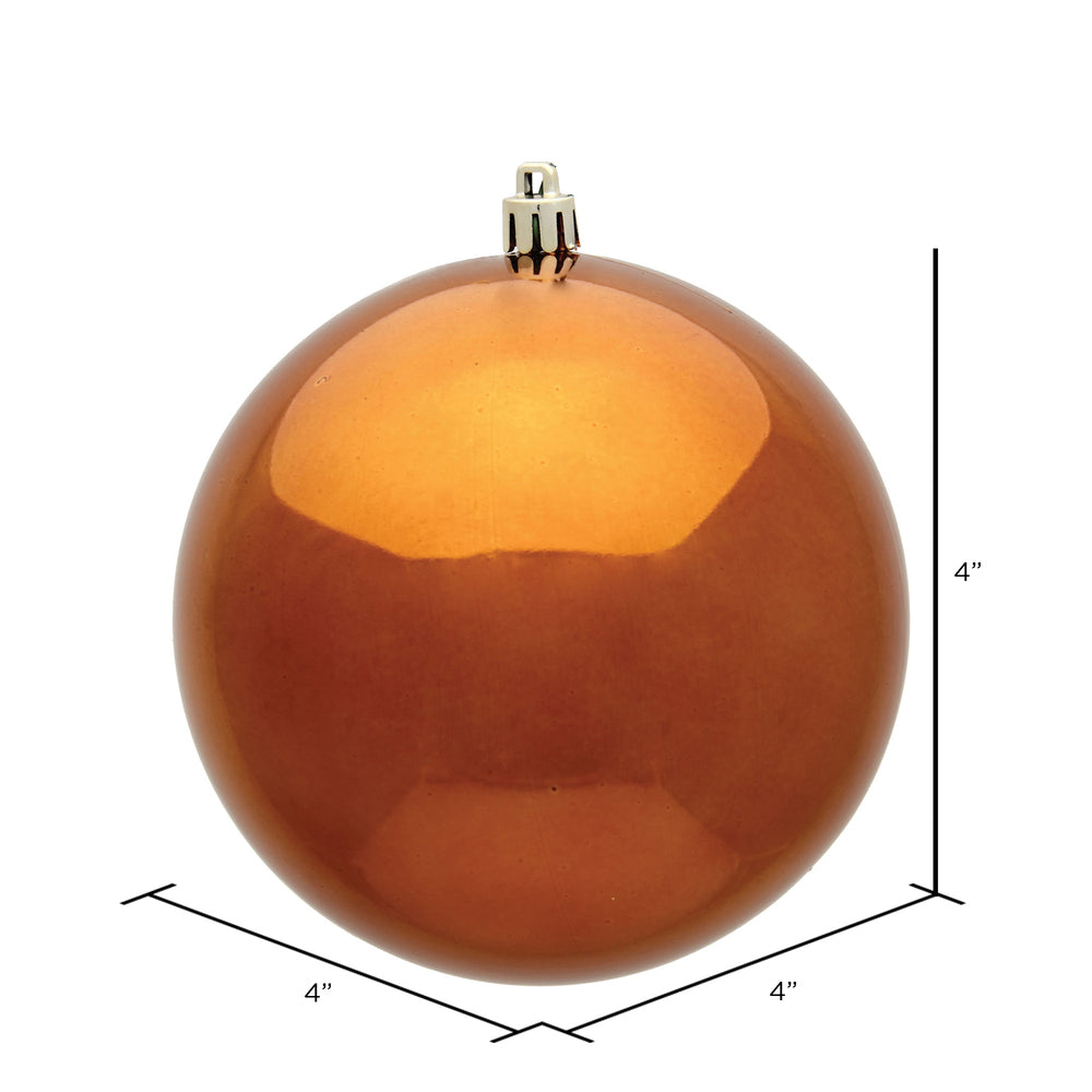 Vickerman 4" Copper Shiny Ball Ornament 6 per Bag