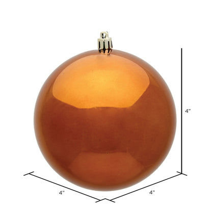 Vickerman 4" Copper Shiny Ball Ornament 6 per Bag