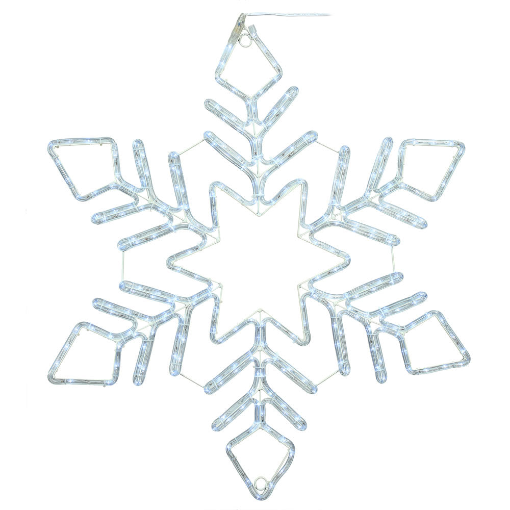 Vickerman 36" Pure White LED Star Twinkle Ropelight Snowflake