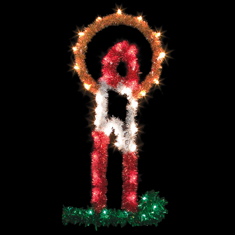 Vickerman 4' Metallic Candle Halo Commercial Pole Decoration With 40 LED Lights.