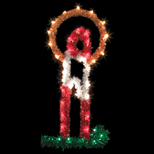 Vickerman 4' Metallic Candle Halo Commercial Pole Decoration With 40 LED Lights.