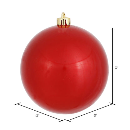 Vickerman 3" Red Candy Ball Ornament 12 per Bag