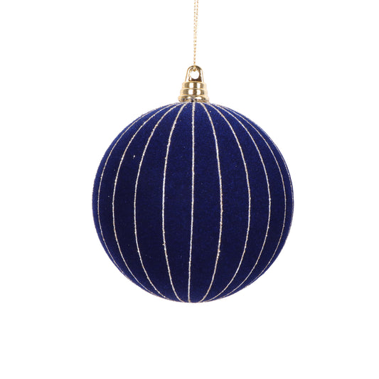 Vickerman 4" Midnight Blue Round Ornament 3 per bag.