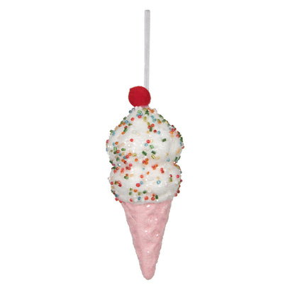 Vickerman 5.75" Pink Ice Cream Cone Ornament 3 per bag.