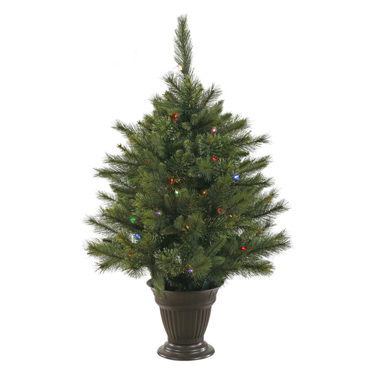 Vickerman 3.5' Cashmere Artificial Christmas Tree Multi-Colored Battery Operated LED Lights