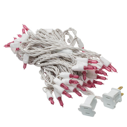 Vickerman 50 Magenta Italian LED on White Wire 25' Christmas Single Mold Light Strand