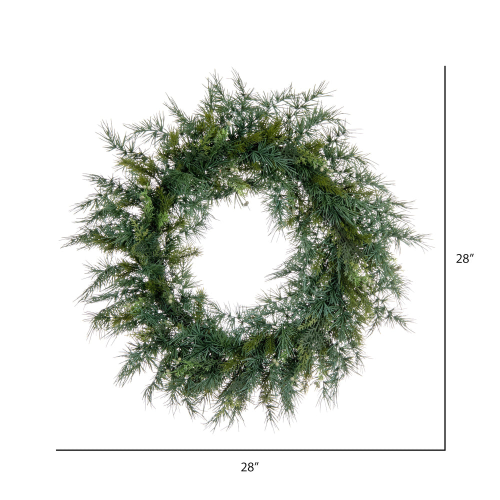 Vickerman 28" Artificial Mixed Fern Cedar Wreath