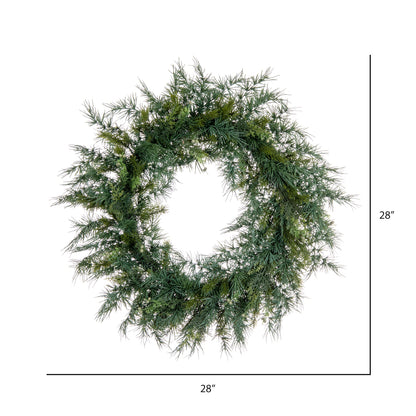 Vickerman 28" Artificial Mixed Fern Cedar Wreath