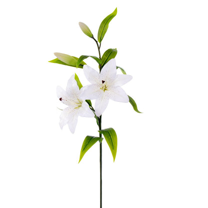 Vickerman 32" Artificial White Real Touch Tiger Lily Stem Pack of 2