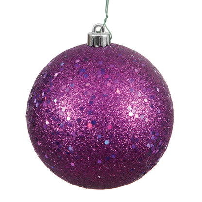 Vickerman 6" Plum Sequin Ball Ornament 4 per Bag