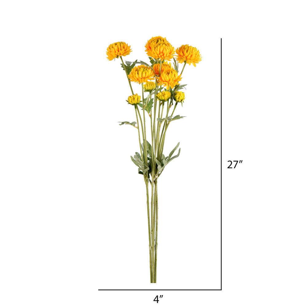 Vickerman 27" Artificial Yellow Daisy Spray. There are 4 Sprays per pack.