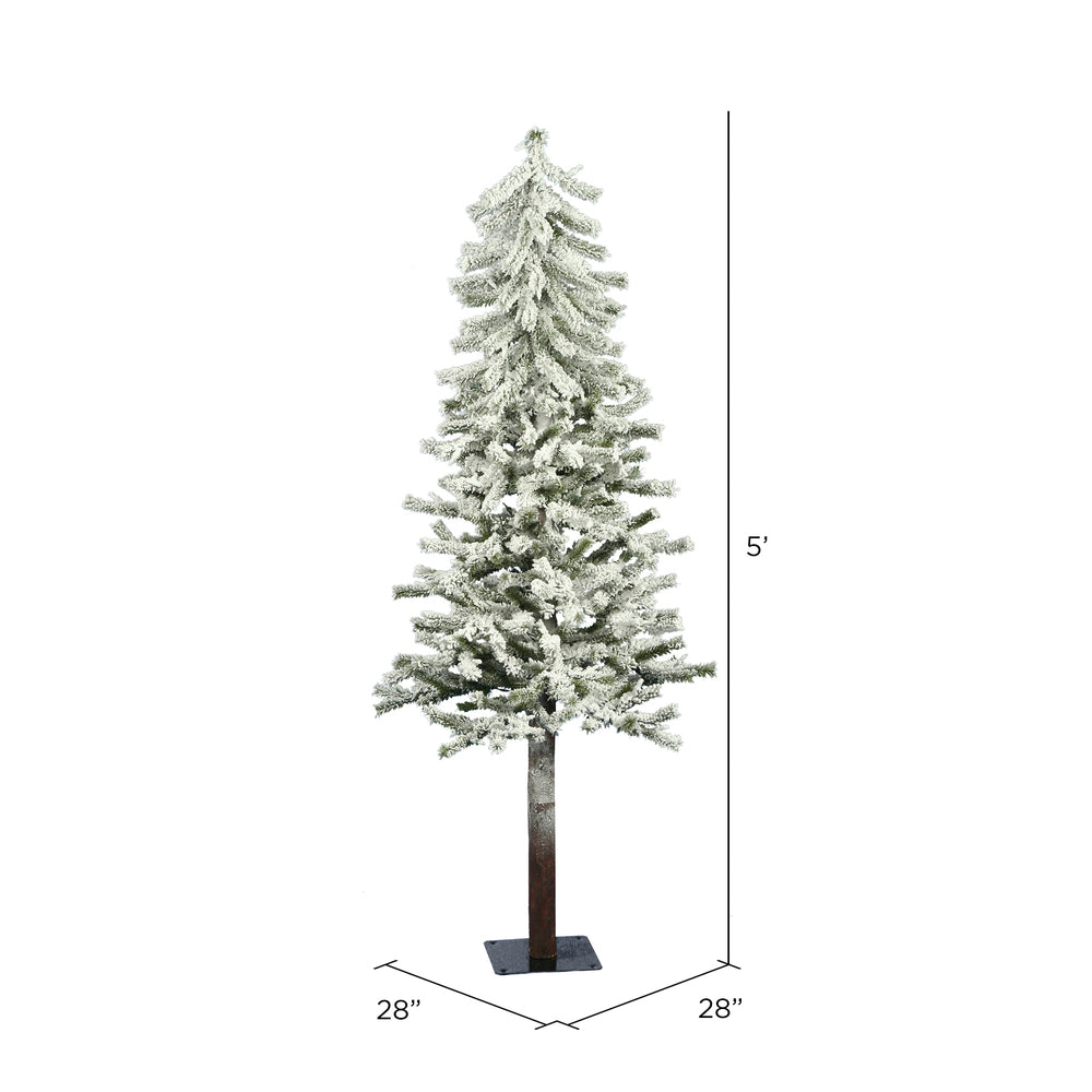 Vickerman 5' x 28" Flocked Alpine Artificial Christmas Tree Unlit