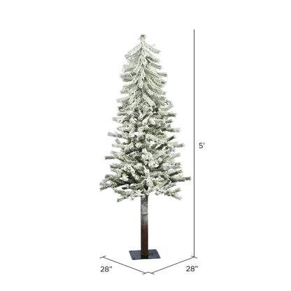 Vickerman 5' x 28" Flocked Alpine Artificial Christmas Tree Unlit