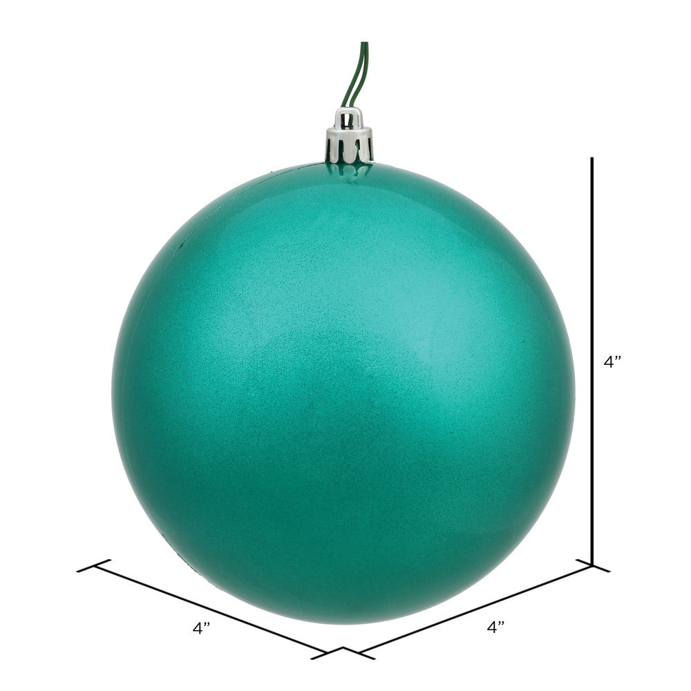 Vickerman 4" Teal Candy Ball Ornament 6 per Bag