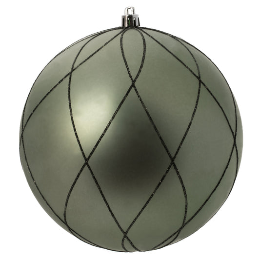 Vickerman 6" Wrought Iron Matt Glit Swirl Ball 3Bx