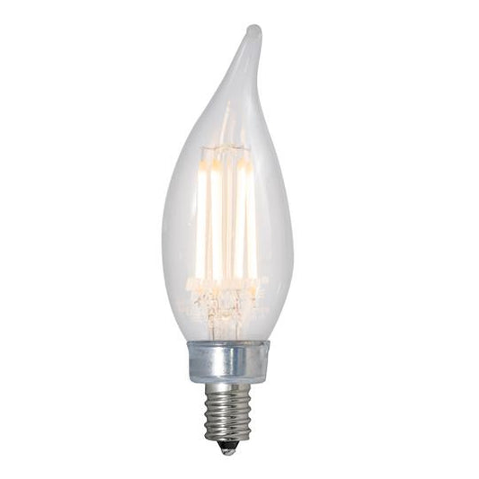 Bulbrite 4.5 Watt Dimmable Clear Filament CA10 Candelabra (E12) LED Bulb - 350 Lumens, 2700K, and 90 CRI