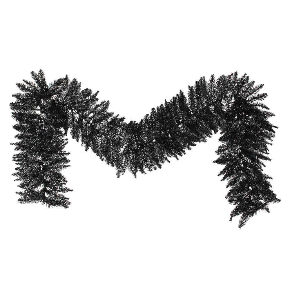 Vickerman 9' Black Fir Artificial Christmas Garland Unlit