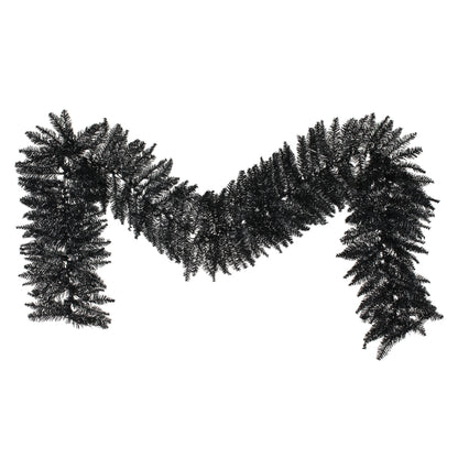Vickerman 9' Black Fir Artificial Christmas Garland Unlit
