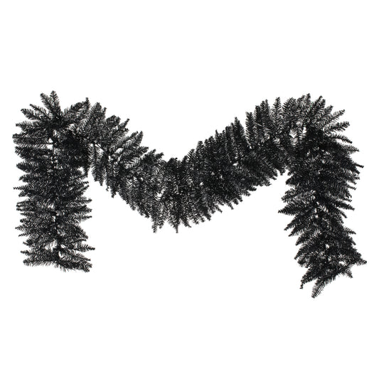 Vickerman 9' Black Fir Artificial Christmas Garland Unlit