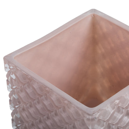 Vickerman 4" Almondine Square Glass Container Set of 2