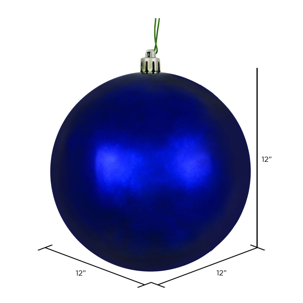 Vickerman 12" Midnight Blue Shiny Ball Ornament