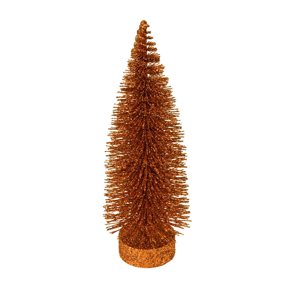 Vickerman 7"-9"-11" Copper Glitter Oval Pine Artificial Christmas Tree Set of 3
