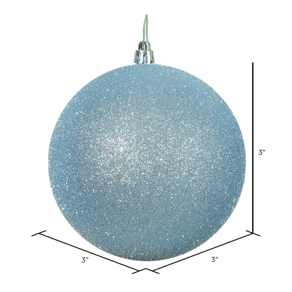 Vickerman 3" Baby Blue Glitter Ball Ornament 12 per Bag
