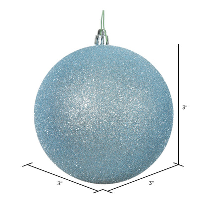 Vickerman 3" Baby Blue Glitter Ball Ornament 12 per Bag